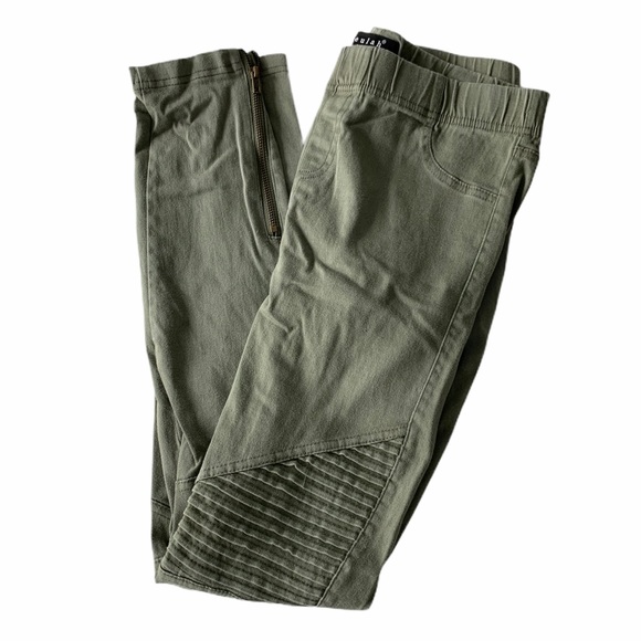 Beulah Pants - Green Moto Leggings